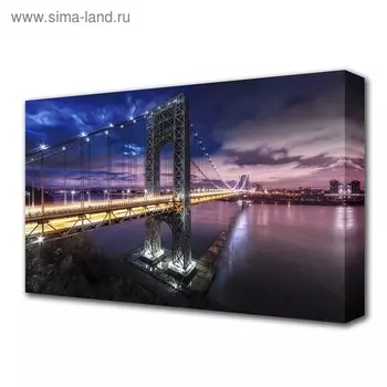 Картина на холсте "Манхэттен-Бруклинский мост" 60*100 см