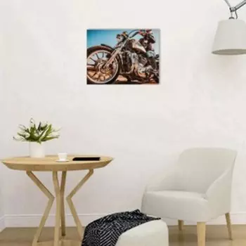 Картина на холсте "Мотогонщик" 30х40 см