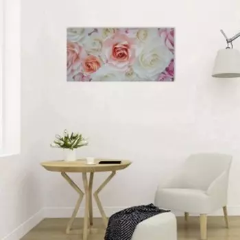 Картина на холсте "Нежные розы" 50х100 см