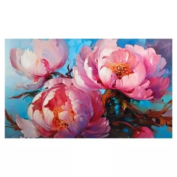Картина на холсте "Пионы" 60*100 см