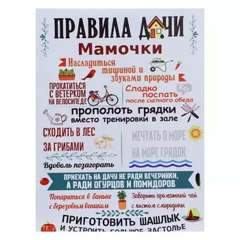 Картина на холсте "Правила дачи" 30*40 см