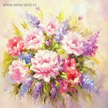Картина на подрамнике "Акварель. Букет" 40*40 см