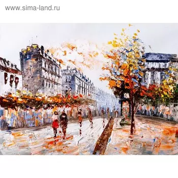 Картина на подрамнике "Городские краски" 50*100 см