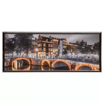 Картина "Ночной мост" 35х90(39х93) см