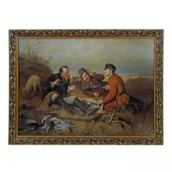 Картина "Охотники на привале" 57х77см