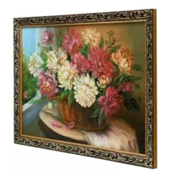 Картина "Пионы в корзине" 50х70 см