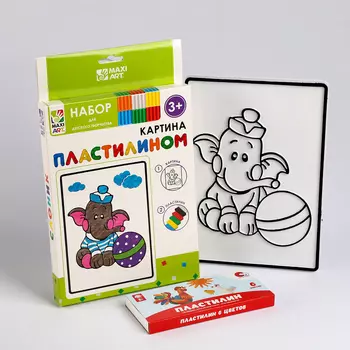 Картина пластилином «Слоник», 12 18 см