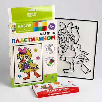 Картина пластилином «Уточка», 12 18 см