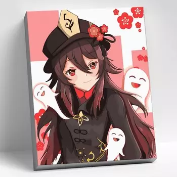 Картина по номерам 30 40 см «Геншин» «Ху Тао» 17 цветов