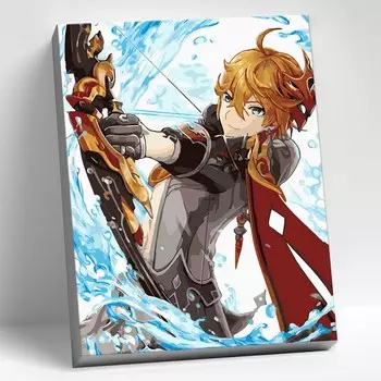 Картина по номерам 30 40 см «Геншин» «Тарталья» 22 цвета