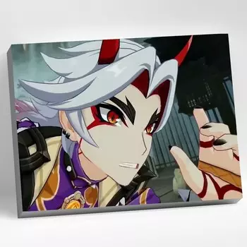 Картина по номерам 30 40 см «Геншин» «Итто» 23 цвета