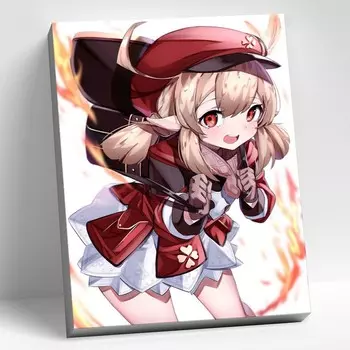 Картина по номерам 30 40 см «Геншин» «Кли» 23 цвета