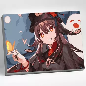 Картина по номерам 30 40 см «Геншин» «Ху Тао» 19 цветов