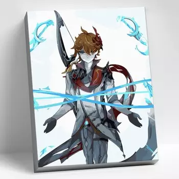 Картина по номерам 30 40 см «Геншин» «Тарталья» 19 цветов