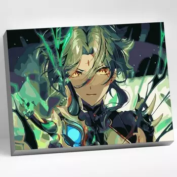 Картина по номерам 30 40 см «Геншин» «Сяо» 19 цветов