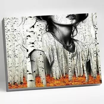 Картина по номерам 40 50 см «Берёзовая роща» 12 цветов