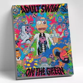 Картина по номерам 40 50 см Rick and morty «Рик и морти» 34 цвета