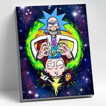 Картина по номерам 40 50 см «Рик и Морти» 25 цветов