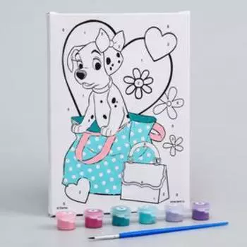 Картина по номерам для детей «101 Далматинец», 21 х 15 см