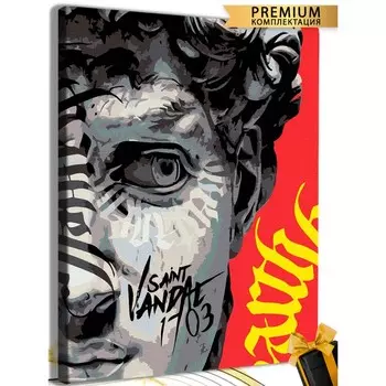 Картина по номерам «Давид граффити» холст на подрамнике, 40 50 см