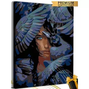 Картина по номерам «Девушка и птицы» холст на подрамнике, 40 50 см