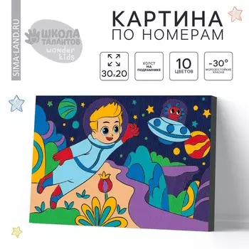 Картина по номерам для детей на подрамнике «Космическое путешествие», 20 х 30 см