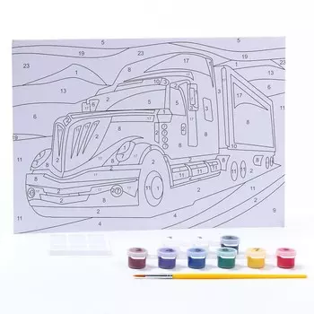 Картина по номерам для малышей «Американский грузовик»