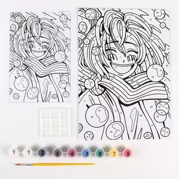 Картина по номерам для малышей «Цветное счастье» Аниме