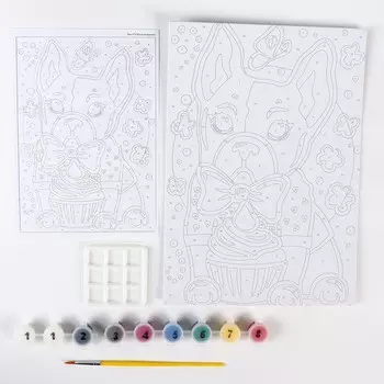 Картина по номерам для малышей «Модный щеночек»