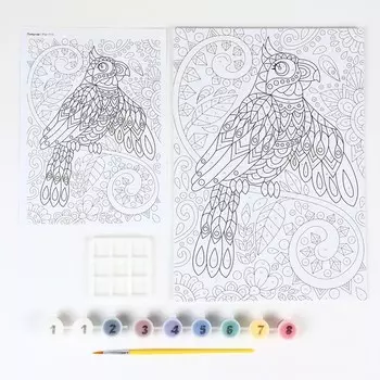 Картина по номерам для малышей «Попугай»