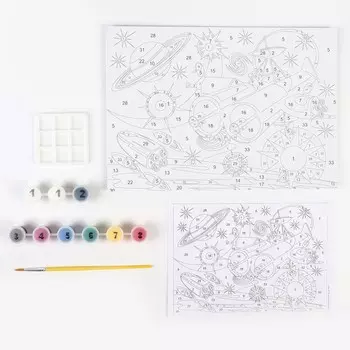 Картина по номерам для малышей «Транспорт» «Космический корабль»