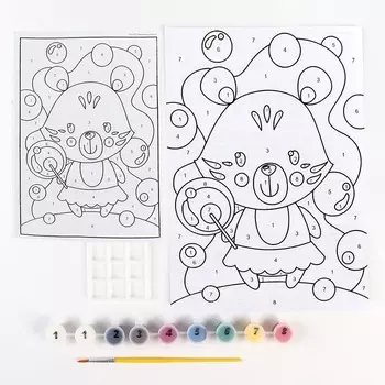 Картина по номерам для малышей «Весёлые картинки. Мишкина радость»