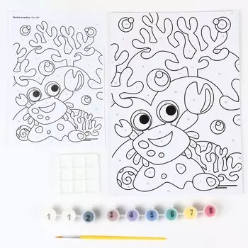 Картина по номерам для малышей «Весёлый крабик»