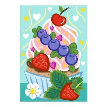 Картина по номерам для малышей «Ягодный кексик»