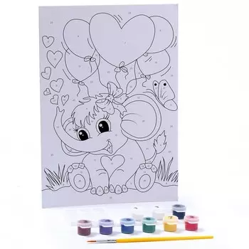 Картина по номерам для малышей «Забавный слоненок»