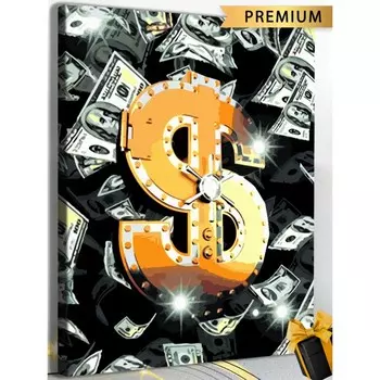 Картина по номерам «Доллар. Деньги» 40 50 см