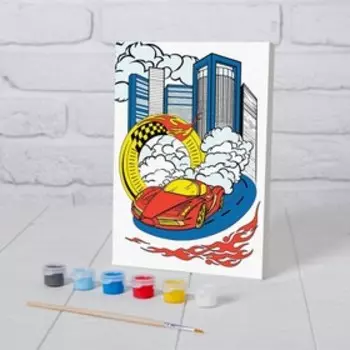 Картина по номерам «Гоночная машина» 21×15 см