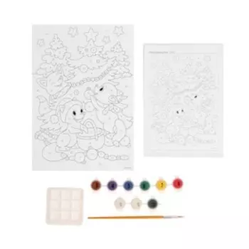 Картина по номерам «Лесные зверята у ёлки» 20х28.5 см