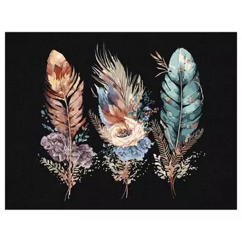 Картина по номерам на черном холсте «Легкость пера», 30 40 см