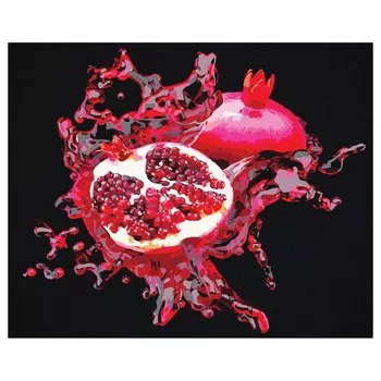 Картина по номерам «Сочный гранат», с подрамником, 4050 см, на чёрном холсте