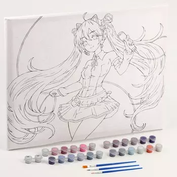 Картина по номерам на холсте с подрамником «Артистичная девушка», 40 х 50 см