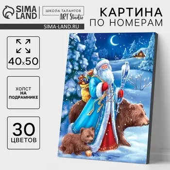 Картина по номерам на холсте с подрамником «Новый год! Дед Мороз», 4050 см