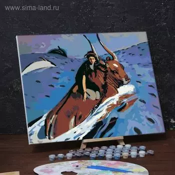 Картина по номерам на холсте с подрамником «Похищение Европы» Валентин Серов, 40 х 50 см