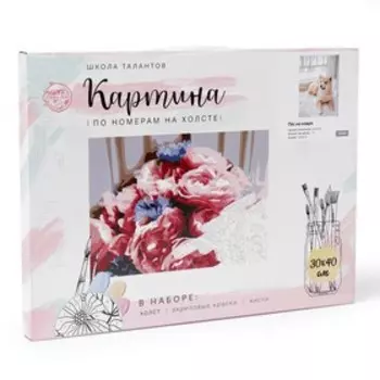 Картина по номерам на холсте с подрамником «Пёс на ковре», 40х30 см