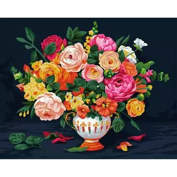 Картина по номерам на холсте с подрамником «Яркий букет» 40х50 см