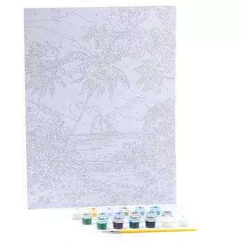 Картина по номерам на картоне 28,5 38 см «Тёплый берег»