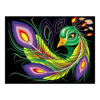Картина по номерам на картоне 28,5 38 см «Павлин»