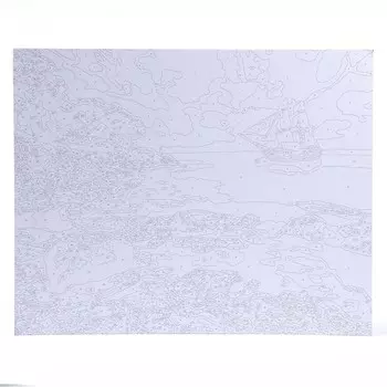 Картина по номерам на картоне 40 50 см «На берегу бухты»