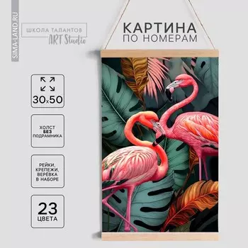 Картина по номерам панно «Фламинго в тропиках», 3050 см