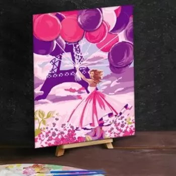 Картина по номерам с дополнительными элементами «Девушка в Париже», 30х40 см